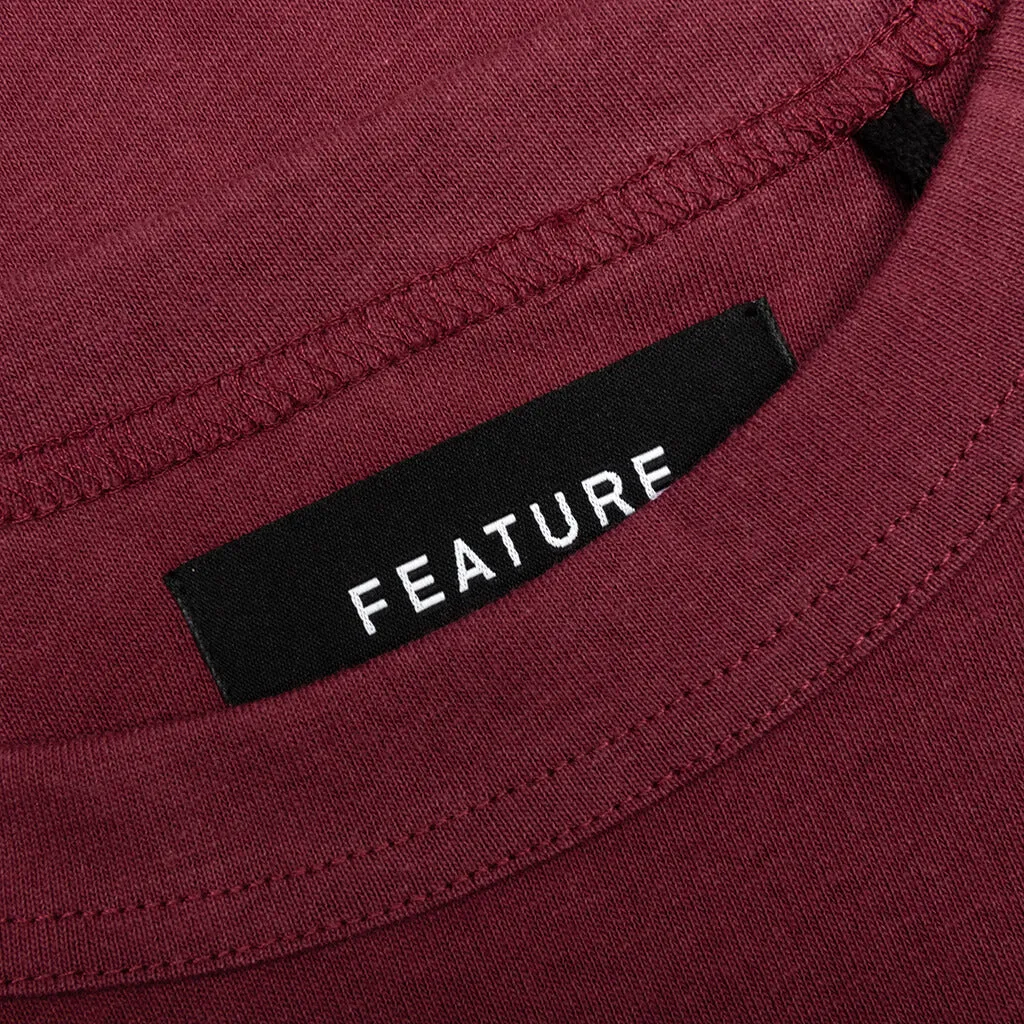 Jersey Braque Pocket Tee - Burgundy