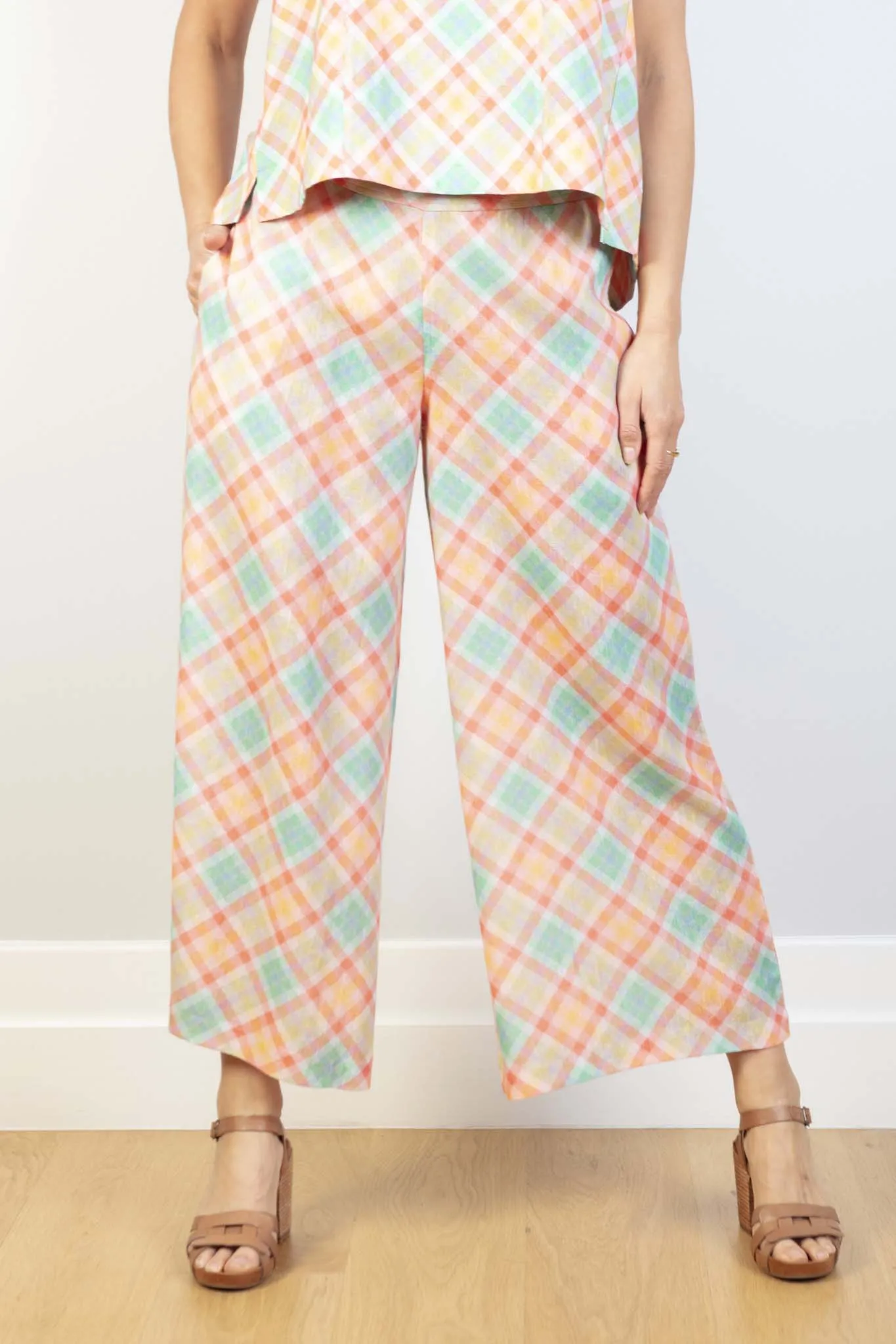 JJ Sisters - Cotton Linen Pants - Pink Multicolour