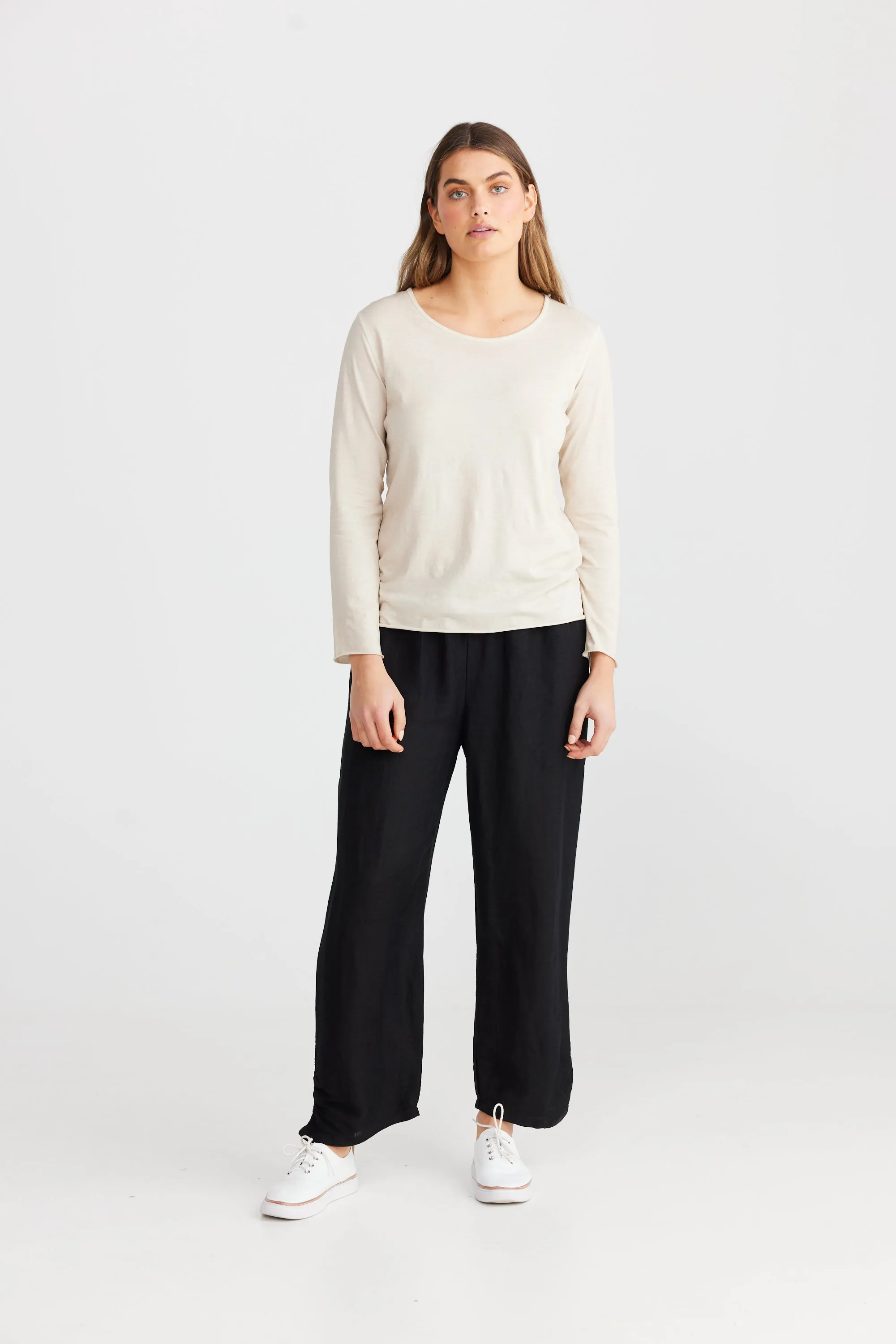 Kasai Organic Cotton Long Sleeve Top - Ecru