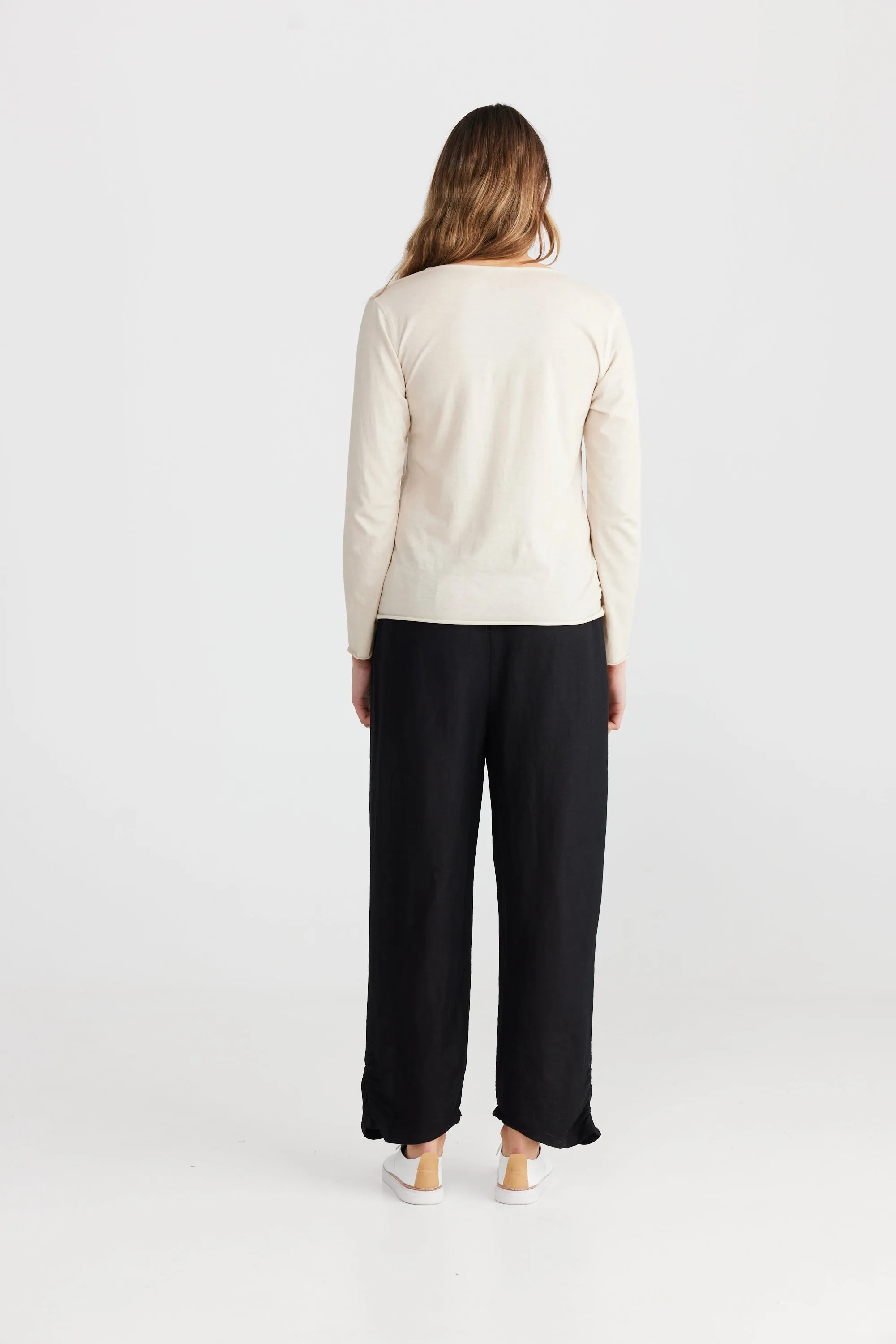 Kasai Organic Cotton Long Sleeve Top - Ecru