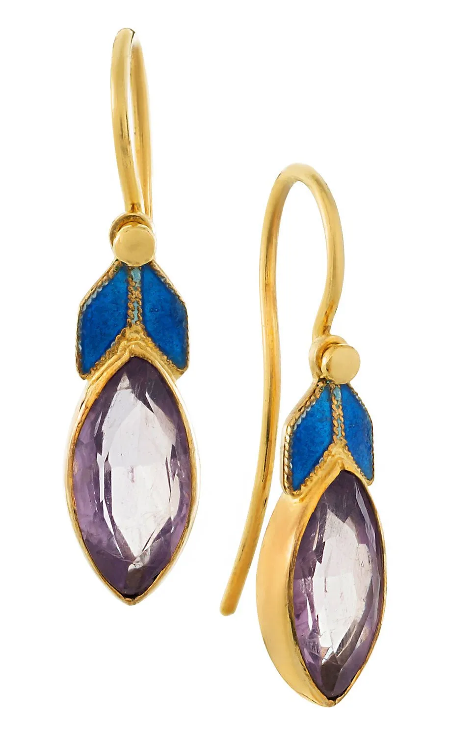 Lily Elsie Enamel and Amethyst Earrings