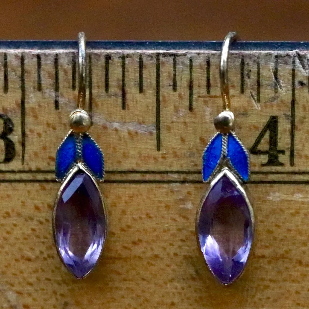 Lily Elsie Enamel and Amethyst Earrings