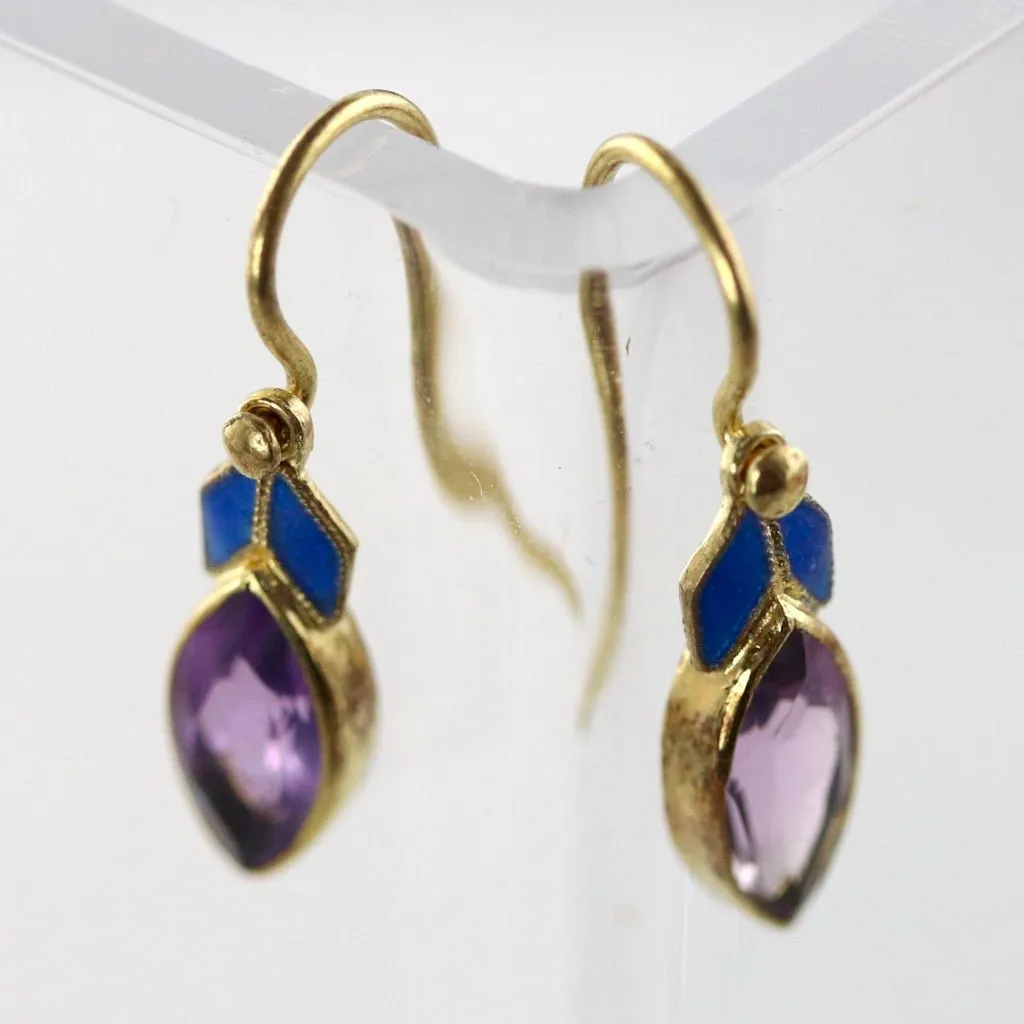 Lily Elsie Enamel and Amethyst Earrings