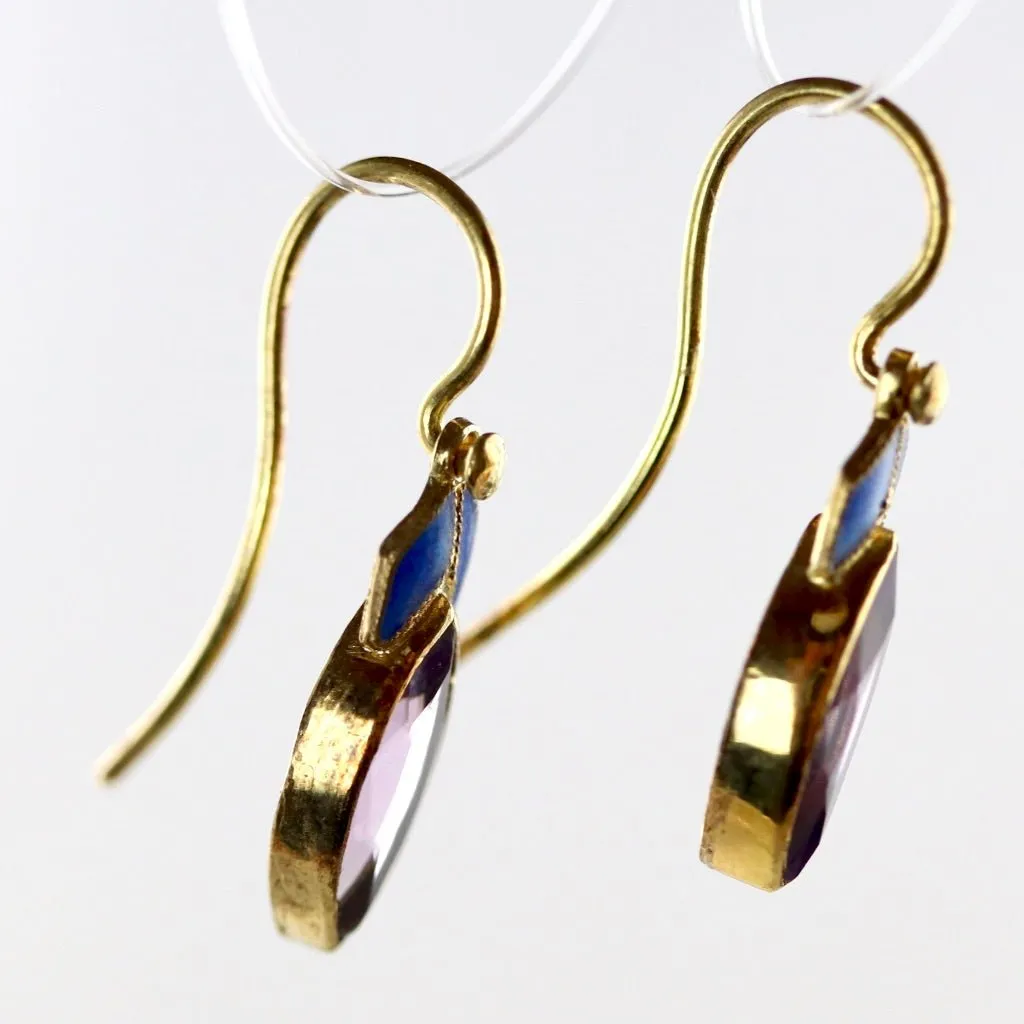 Lily Elsie Enamel and Amethyst Earrings