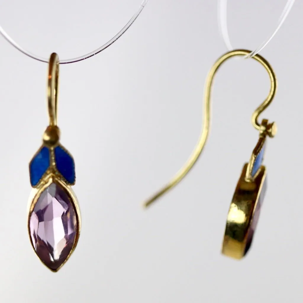 Lily Elsie Enamel and Amethyst Earrings