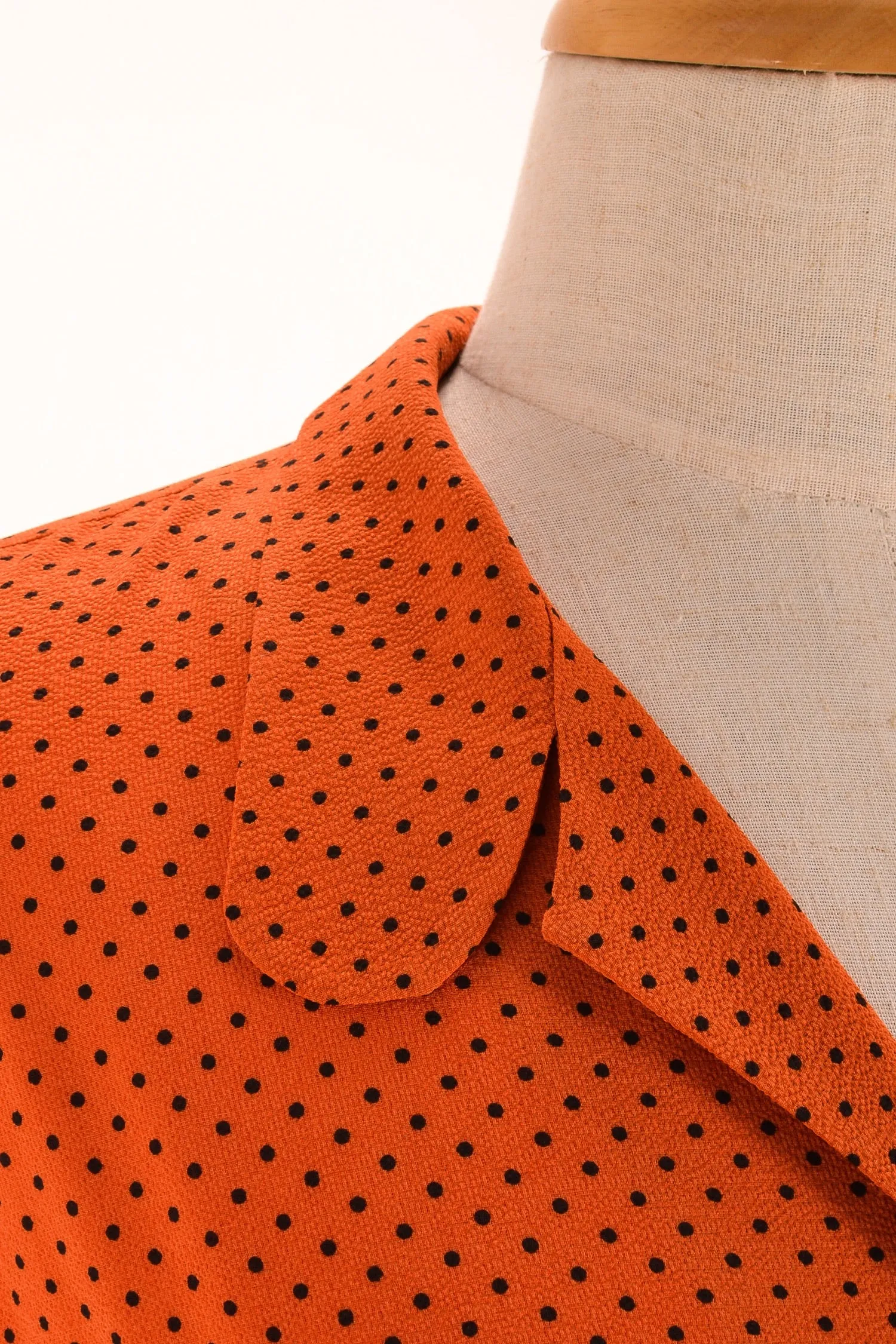 Manette Orange & Black Dots Dress