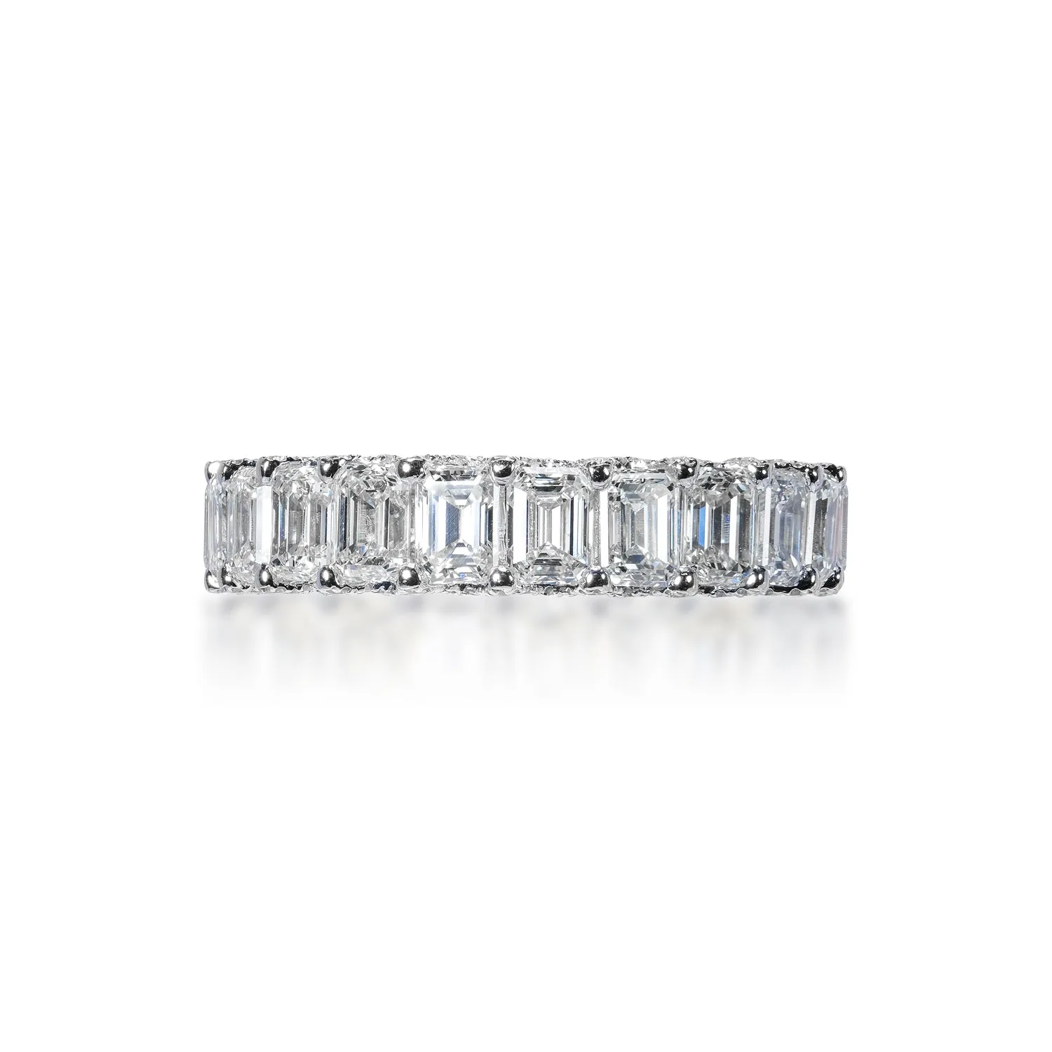 Marie 5 Carat Emerald Cut Diamond Eternity Band  in 14k White Gold Shared Prong