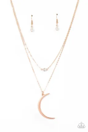 Modern Moonbeam - Rose Gold Necklace Paparazzi