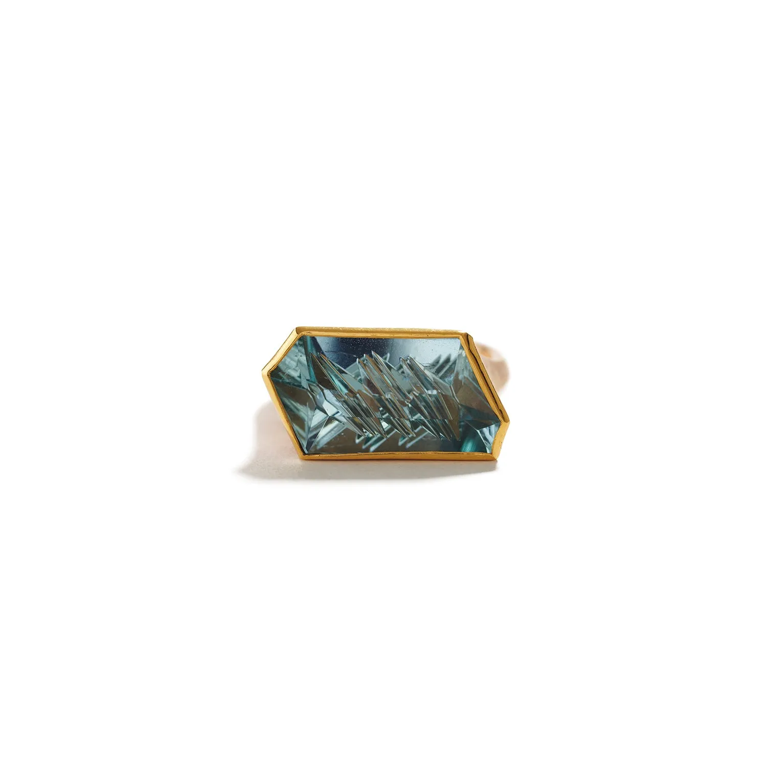 Munsteiner Cut Aquamarine Ring