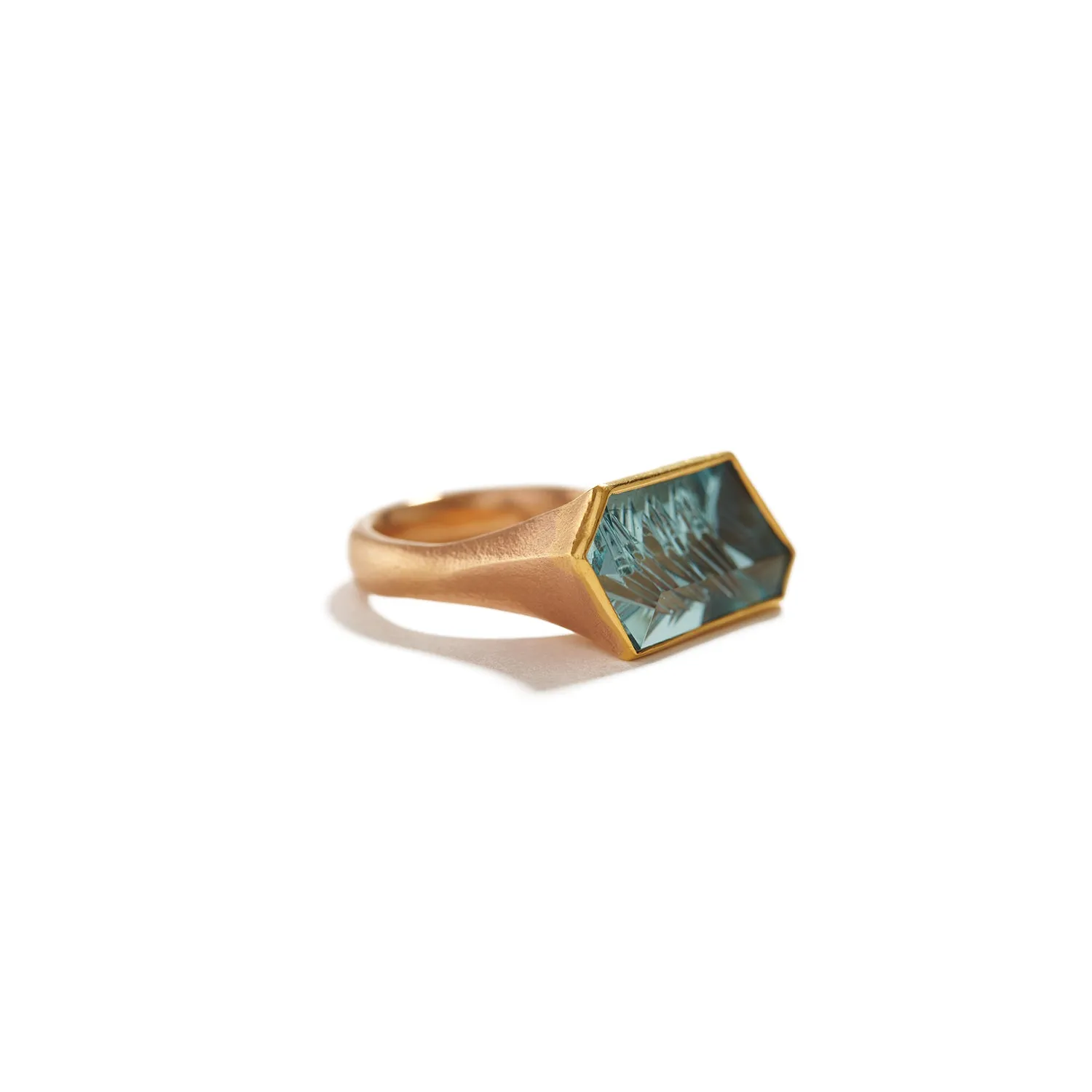 Munsteiner Cut Aquamarine Ring