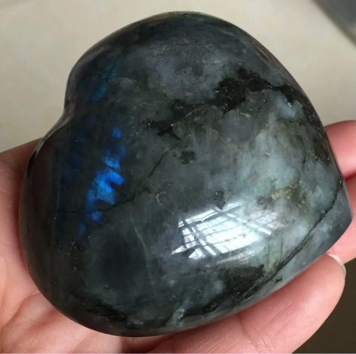 Natural Labradorite gemstone Heart Shaped Crystal Healing