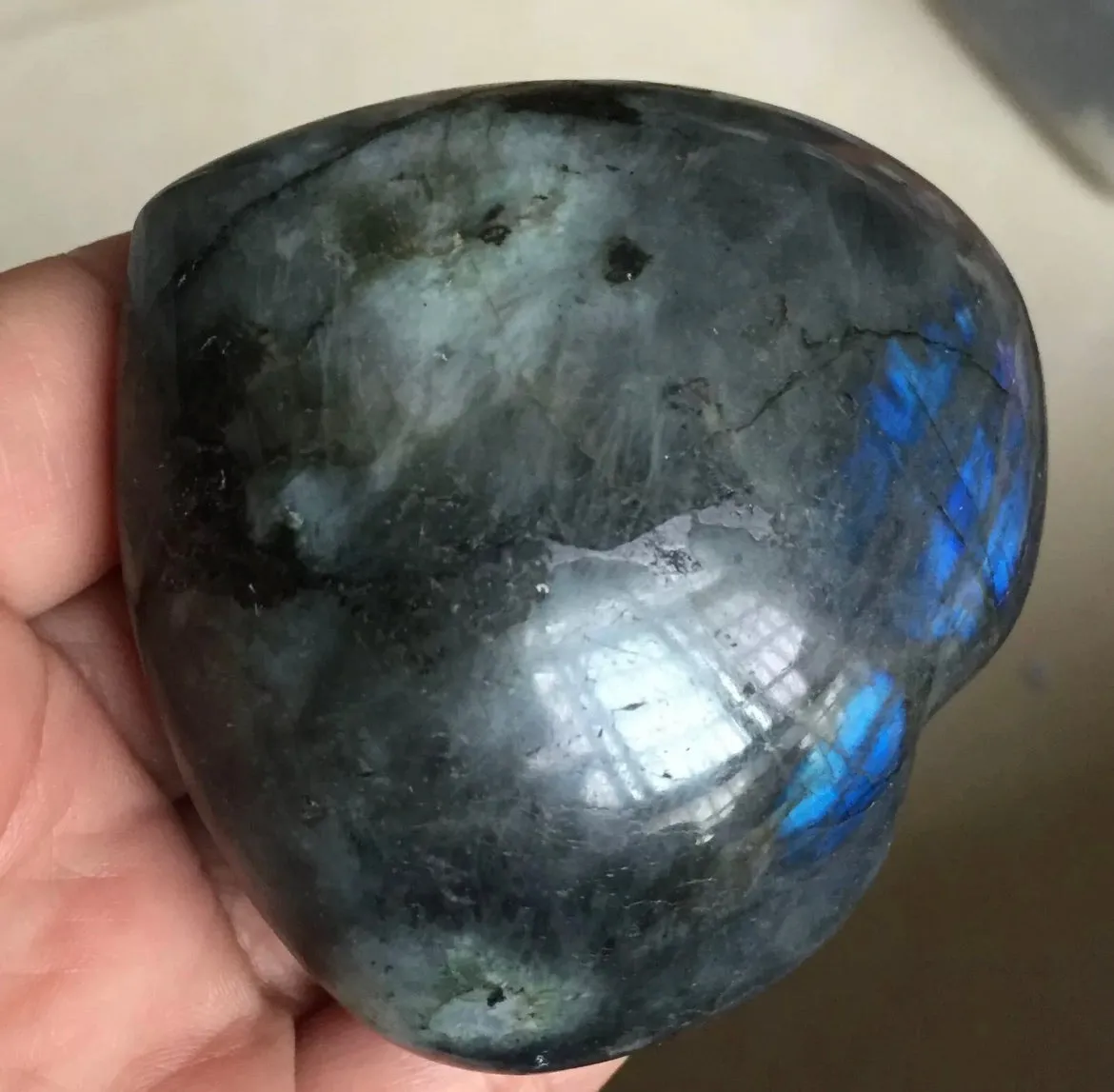 Natural Labradorite gemstone Heart Shaped Crystal Healing