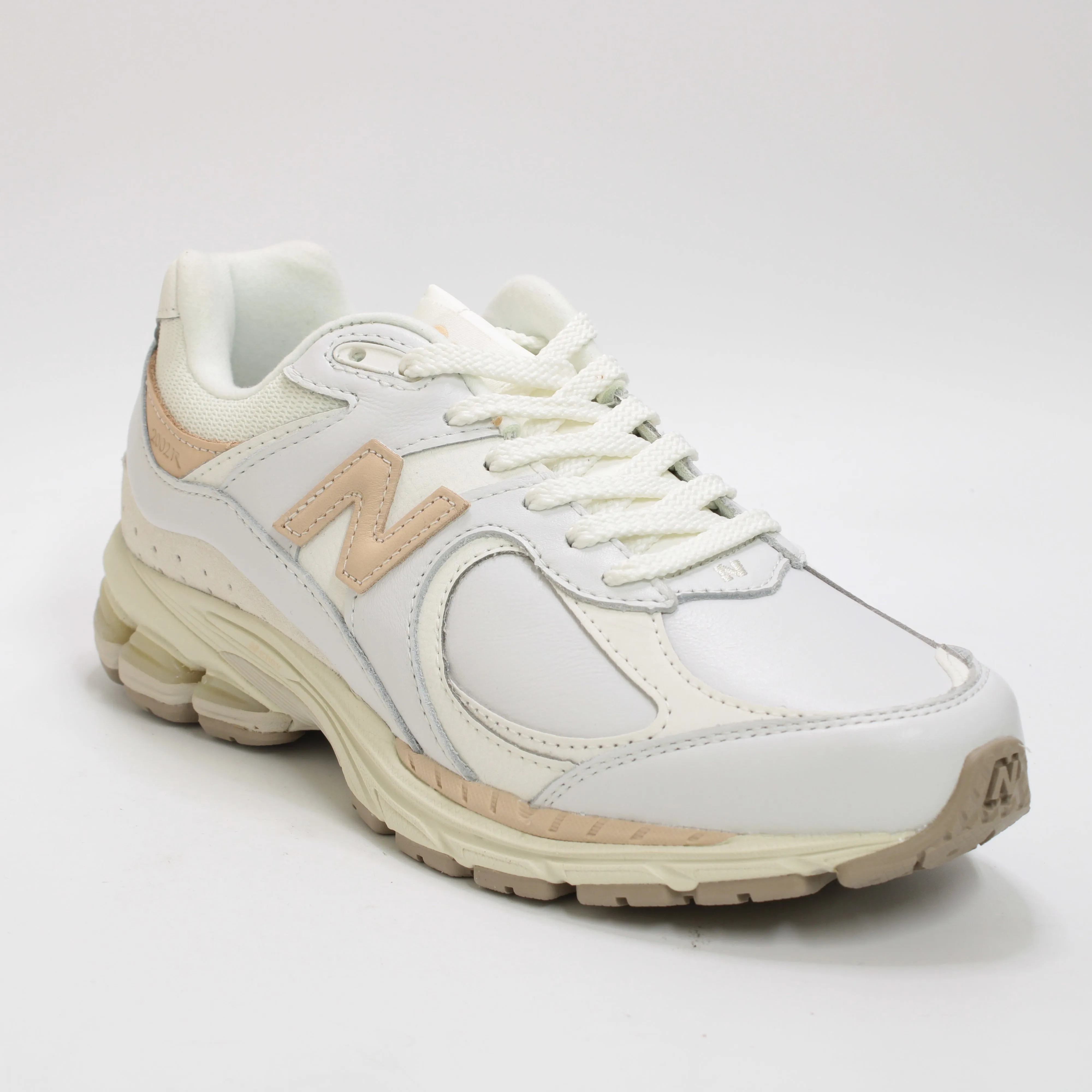 New Balance 2002 Bright White Offwhite Nude Trainers