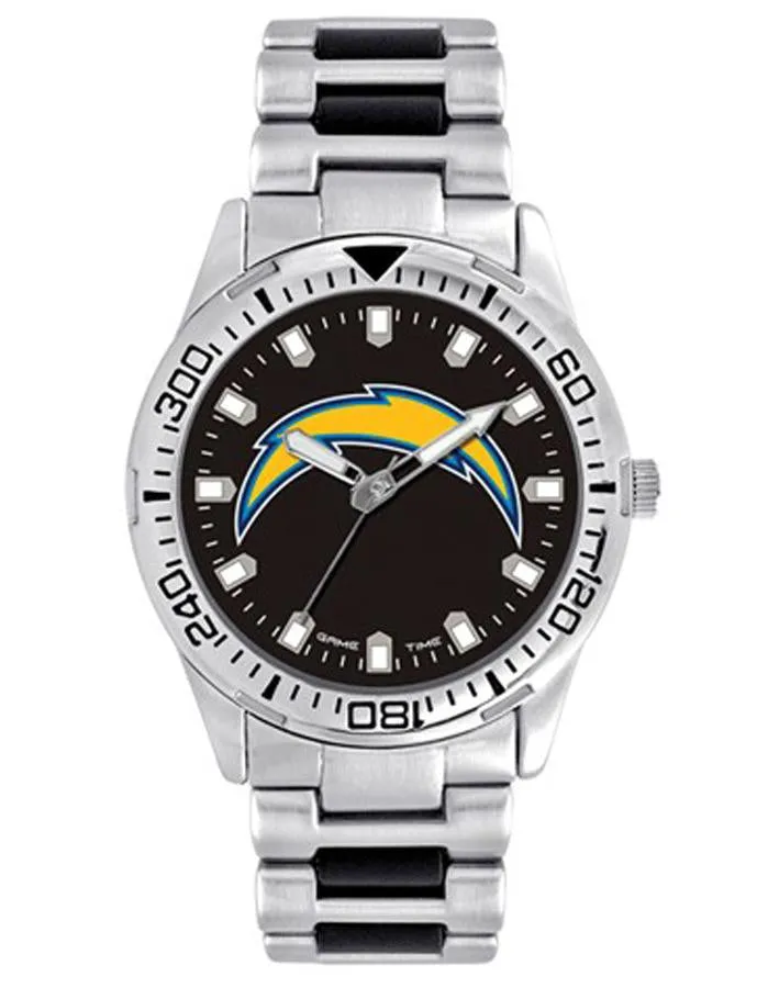 NFL Mens Los Angeles Chargers Heavy Hitter Watch - Bracelet Strap - Color Logo