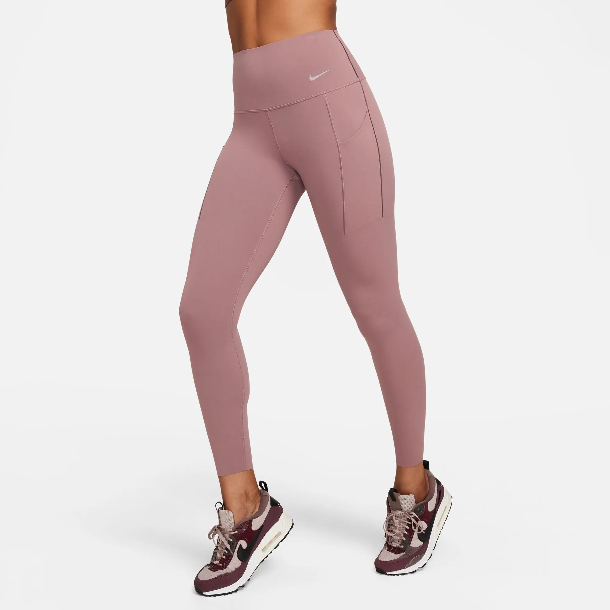 Nike Women's Universa Medium-Support High-Waisted 7/8 Leggings Smokey Mauve / Black