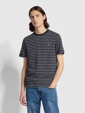 Oakland Regular Fit Bretton Stripe T-Shirt In True Navy