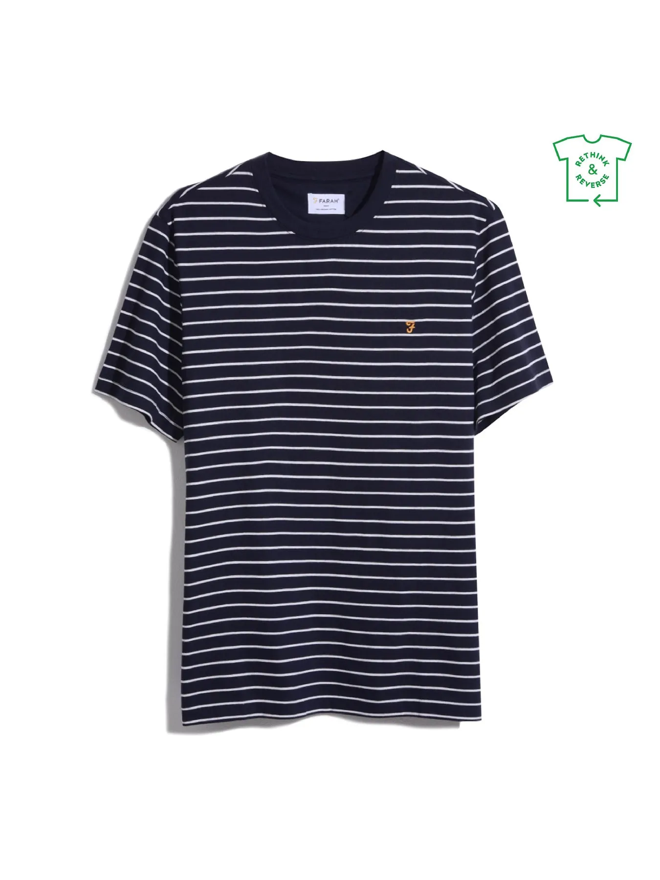 Oakland Regular Fit Bretton Stripe T-Shirt In True Navy