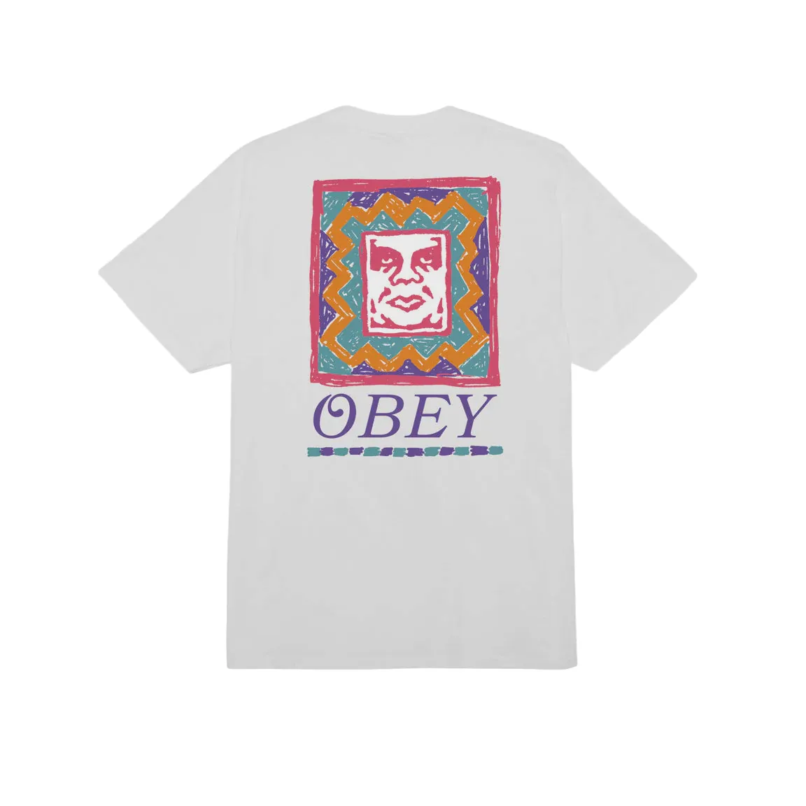 Obey men's short sleeve t-shirt Throwback 165263786 A951000 white