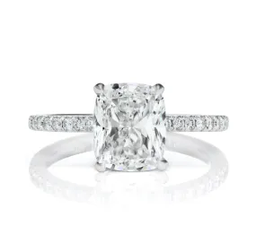 ODIN 4 CARAT CUSHION CUT D COLOR VS2 CLARITY DIAMOND ENGAGEMENT RING 18K WHITE GOLD GIA CERTIFIED 3 CT D VS2 BY MIKE NEKTA