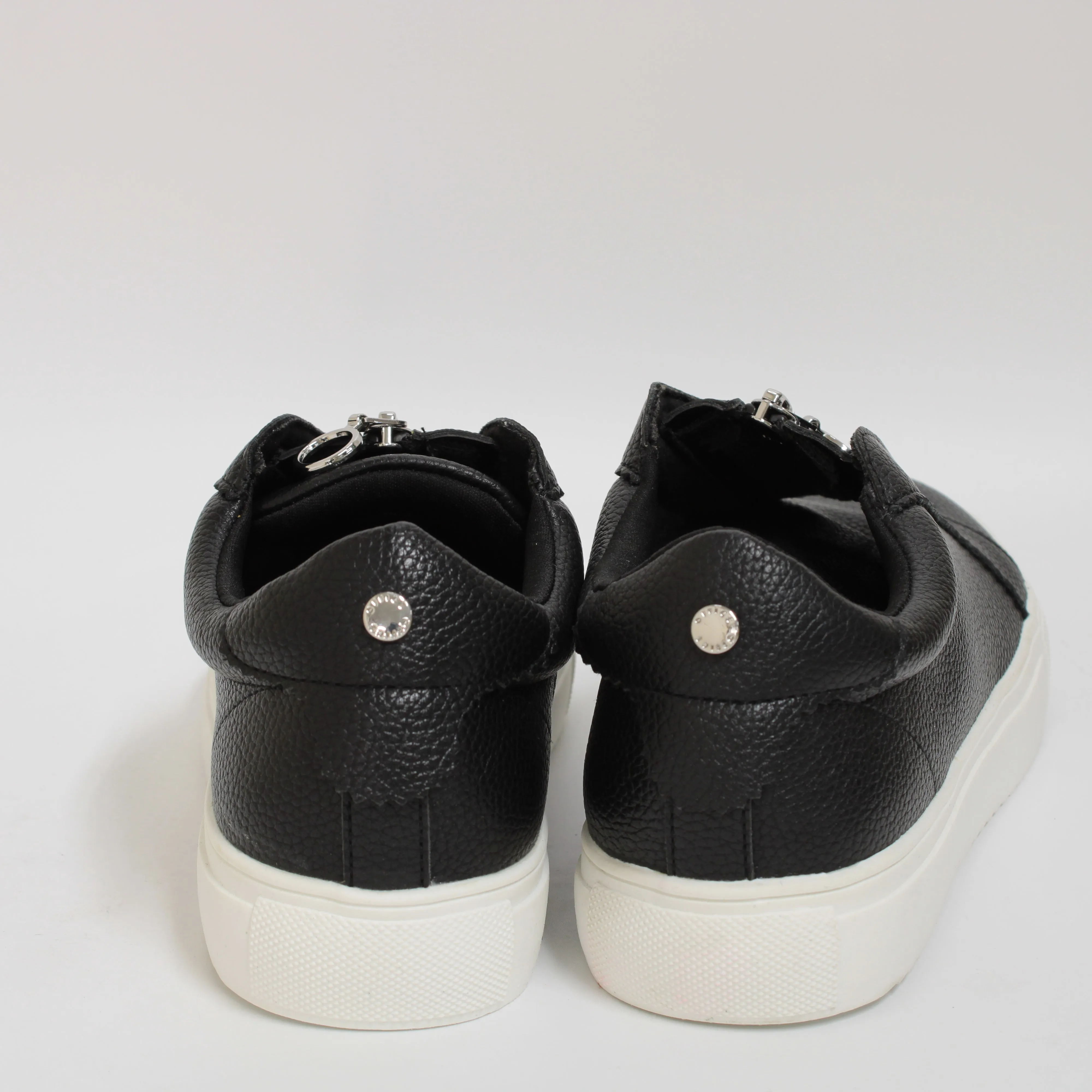 Office Franchise Zip Front Trainers Black Silver Mix