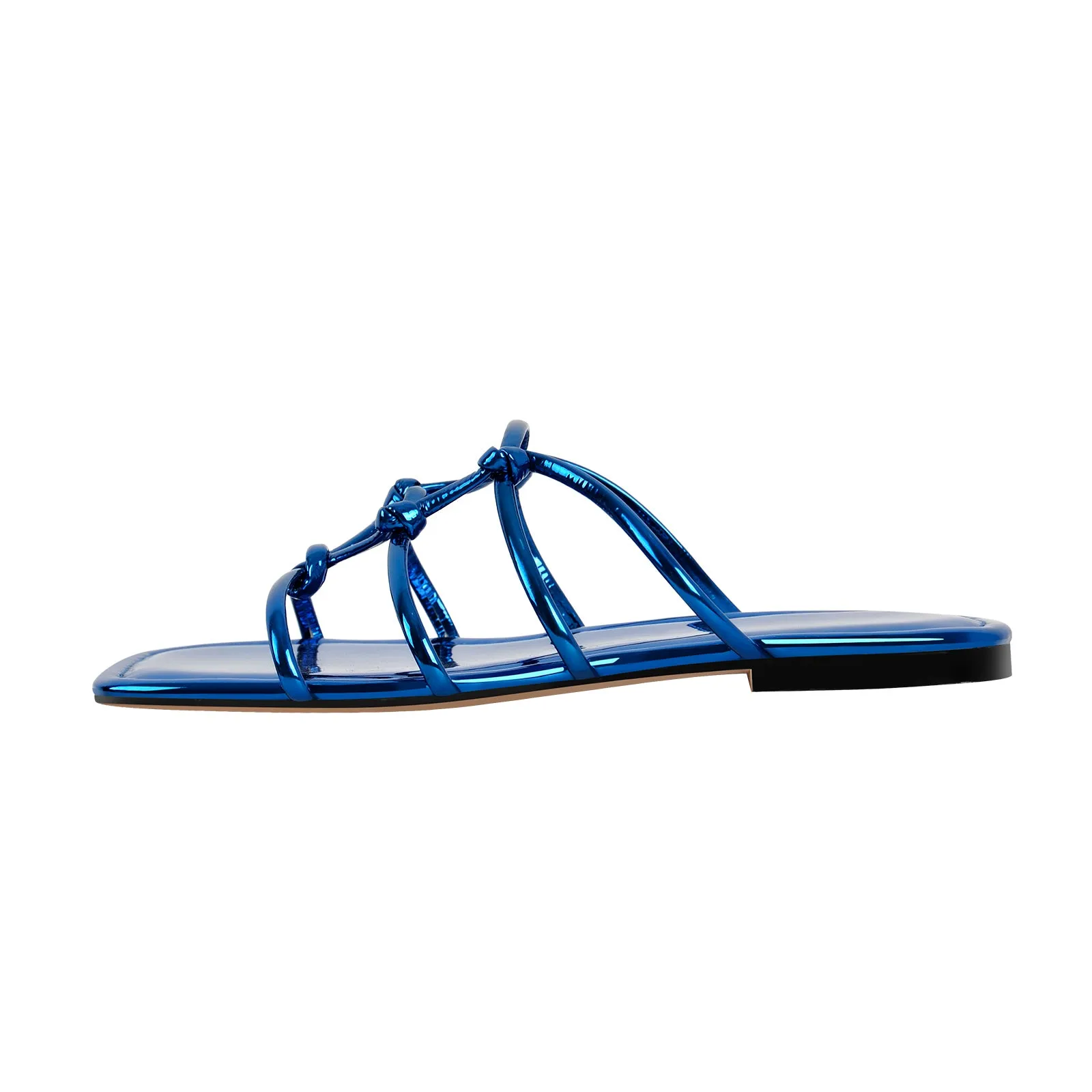 Onlymaker Flats Square Toe Knot Strap Sandals