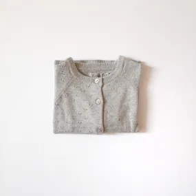 Organic cotton knit cardigan Maja-Light grey