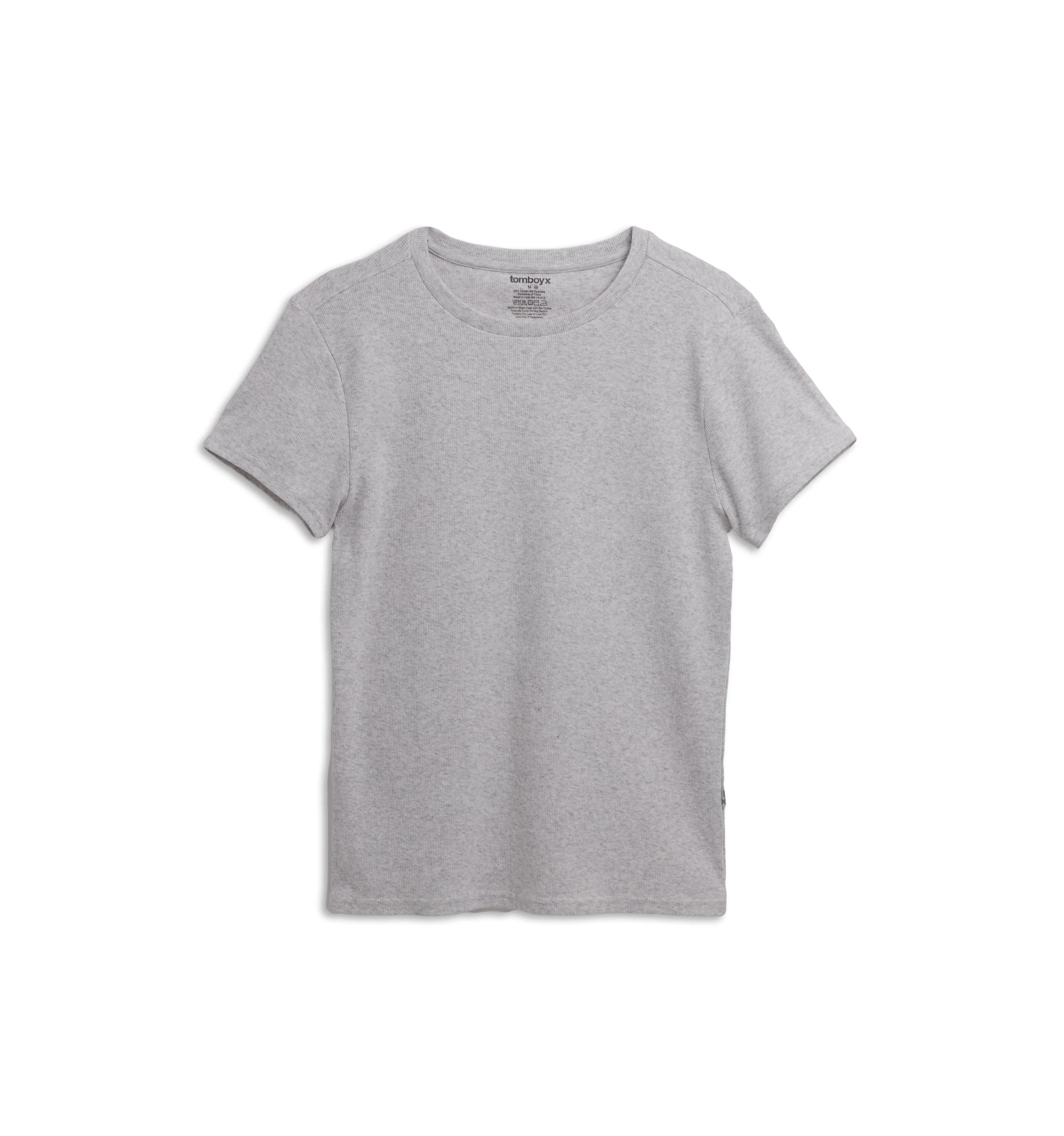 Organic Cotton Rib Baby Tee - Cloud Gray