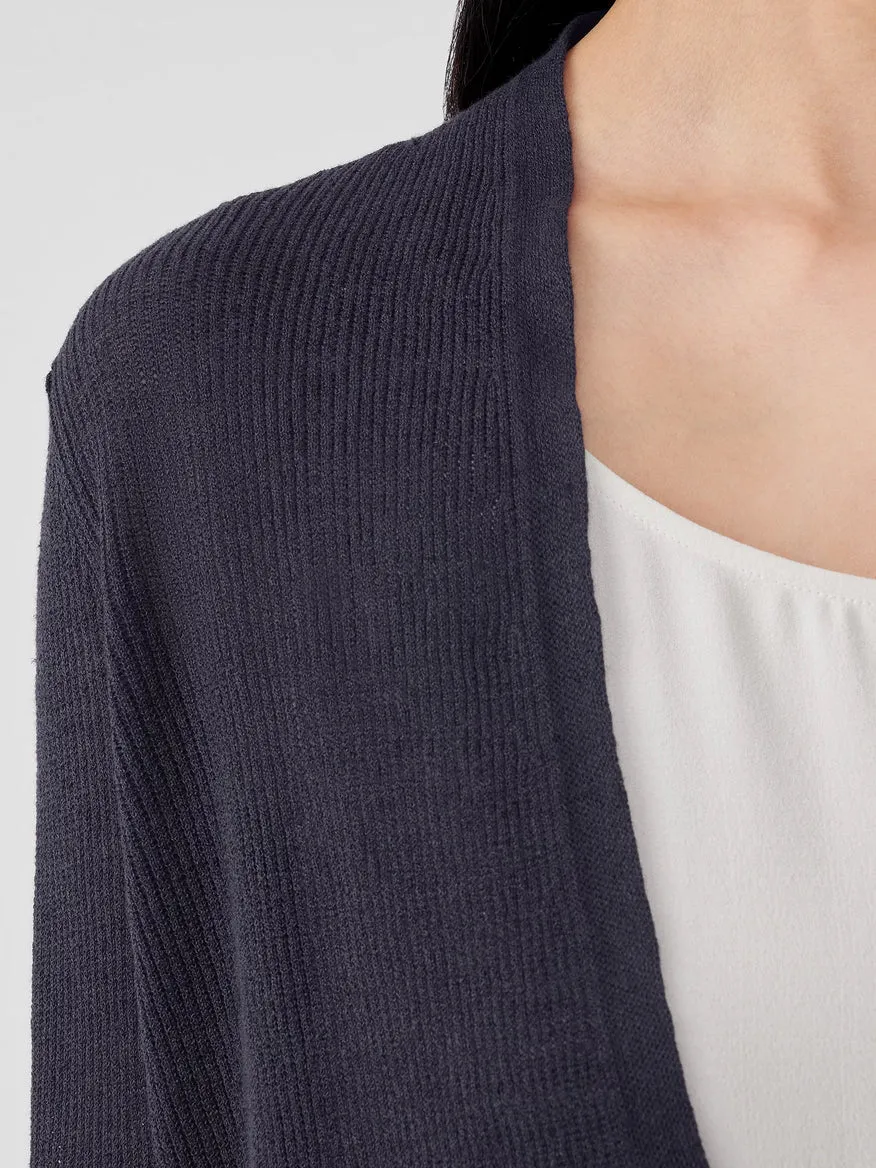 ORGANIC LINEN COTTON AIRY TUCK CROPPED CARDIGAN