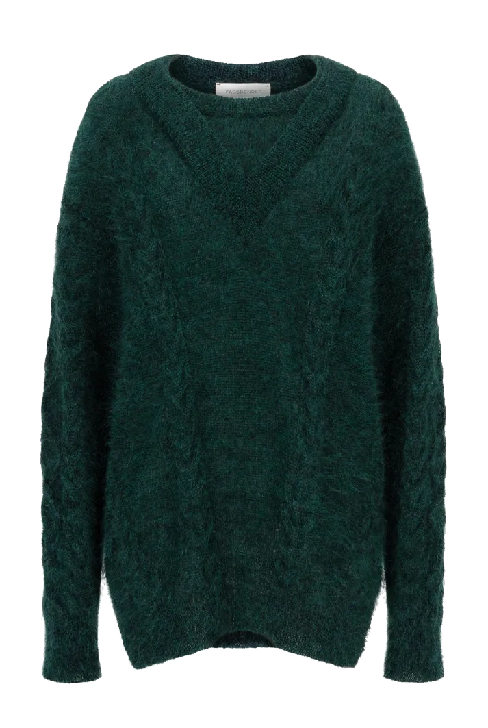 Oversized Cable Knit Sweater | Green