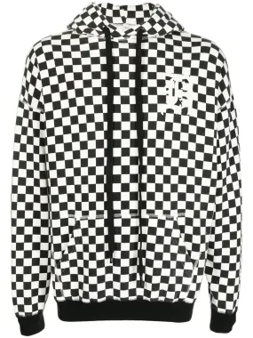 OVERSIZED CHECKED HOODIE 01B BLK WHT