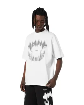 Phobia White unisex t-shirt with gray Demon Bite PH00198 mouth 