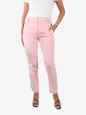 Pink silk zip detail trousers - size US 4