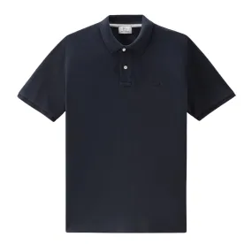 Polo Uomo Woolrich Logo Blu