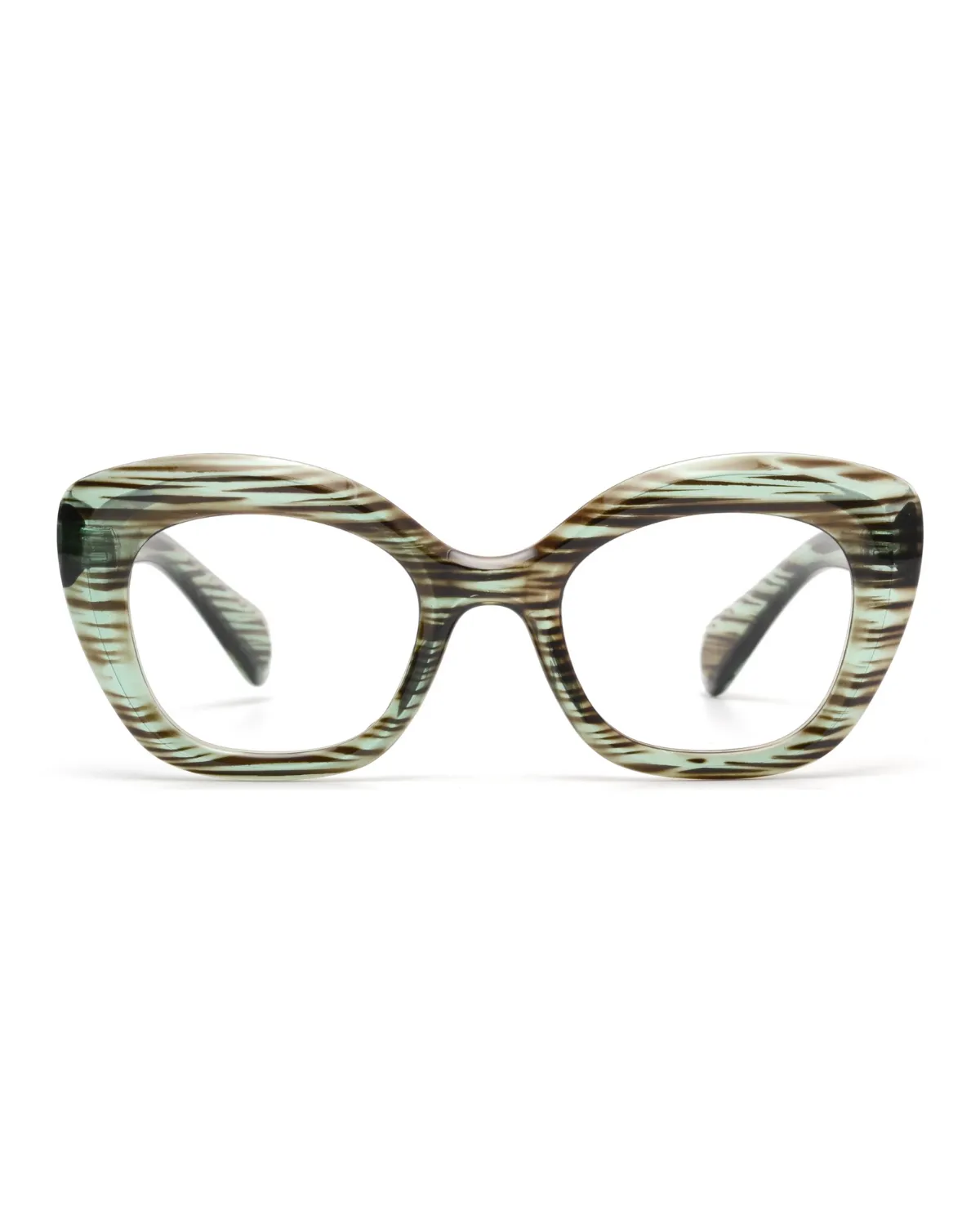 Portia Blue Light Readers 1.50 (Green/Brown Stripes)