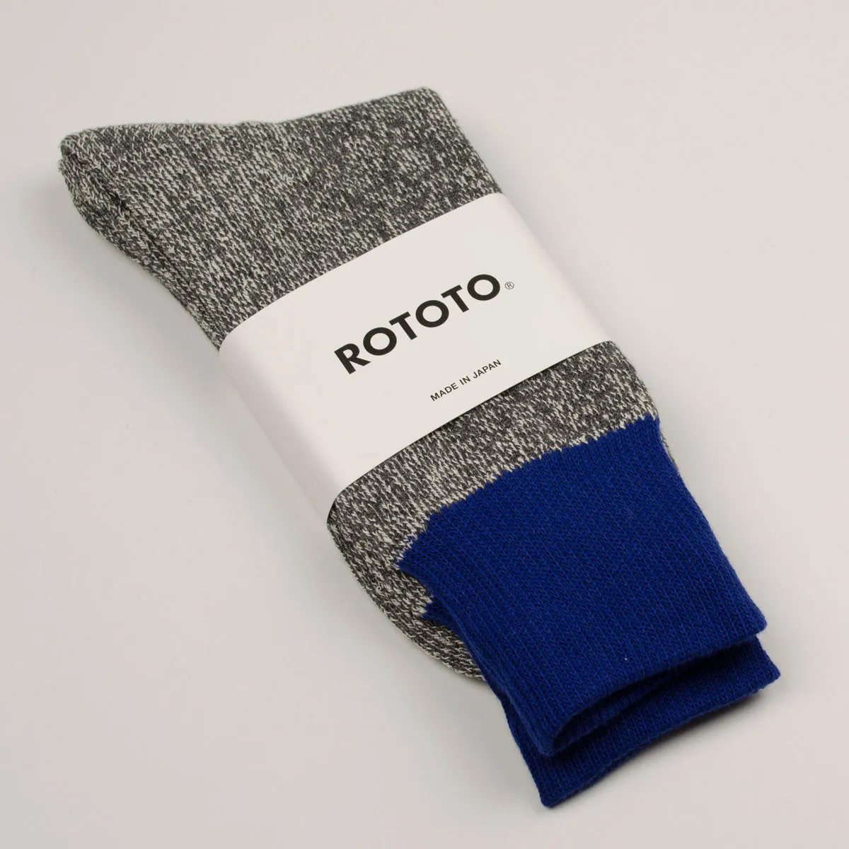 RoToTo - Doubleface Silk / Cotton Socks - Blue / Gray