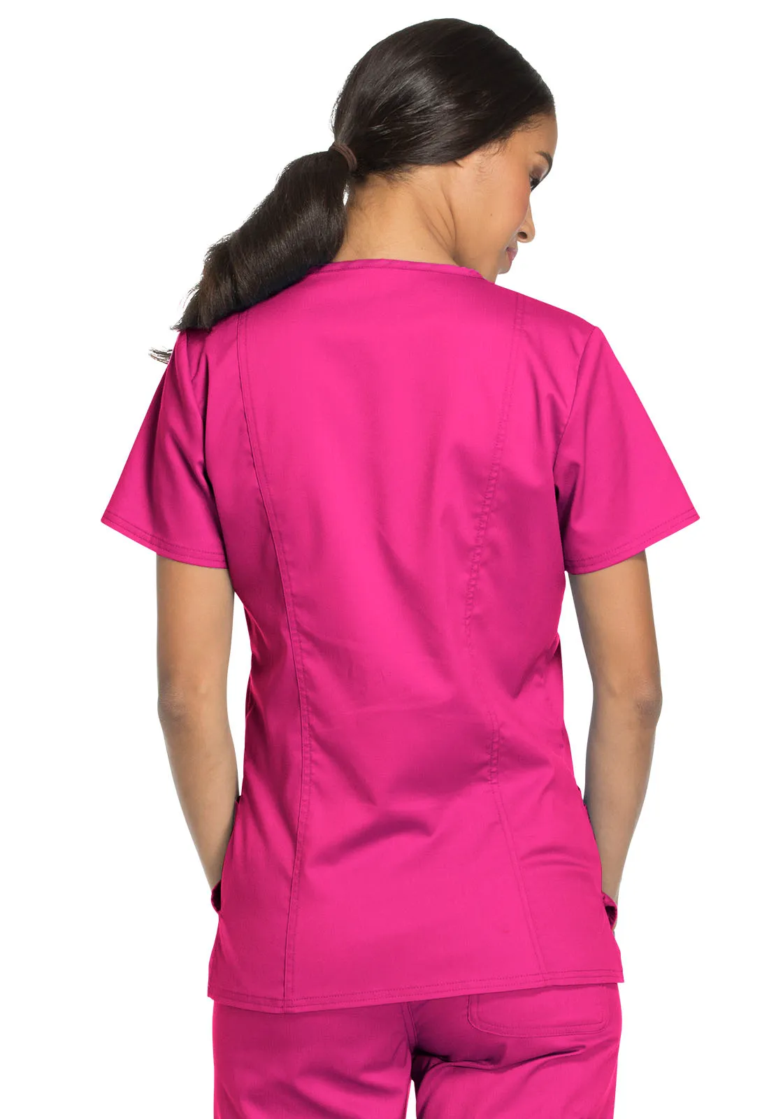 Scrub Top - Cherokee WW Women's Revolution V-Neck Top - Electric Pink, WW620