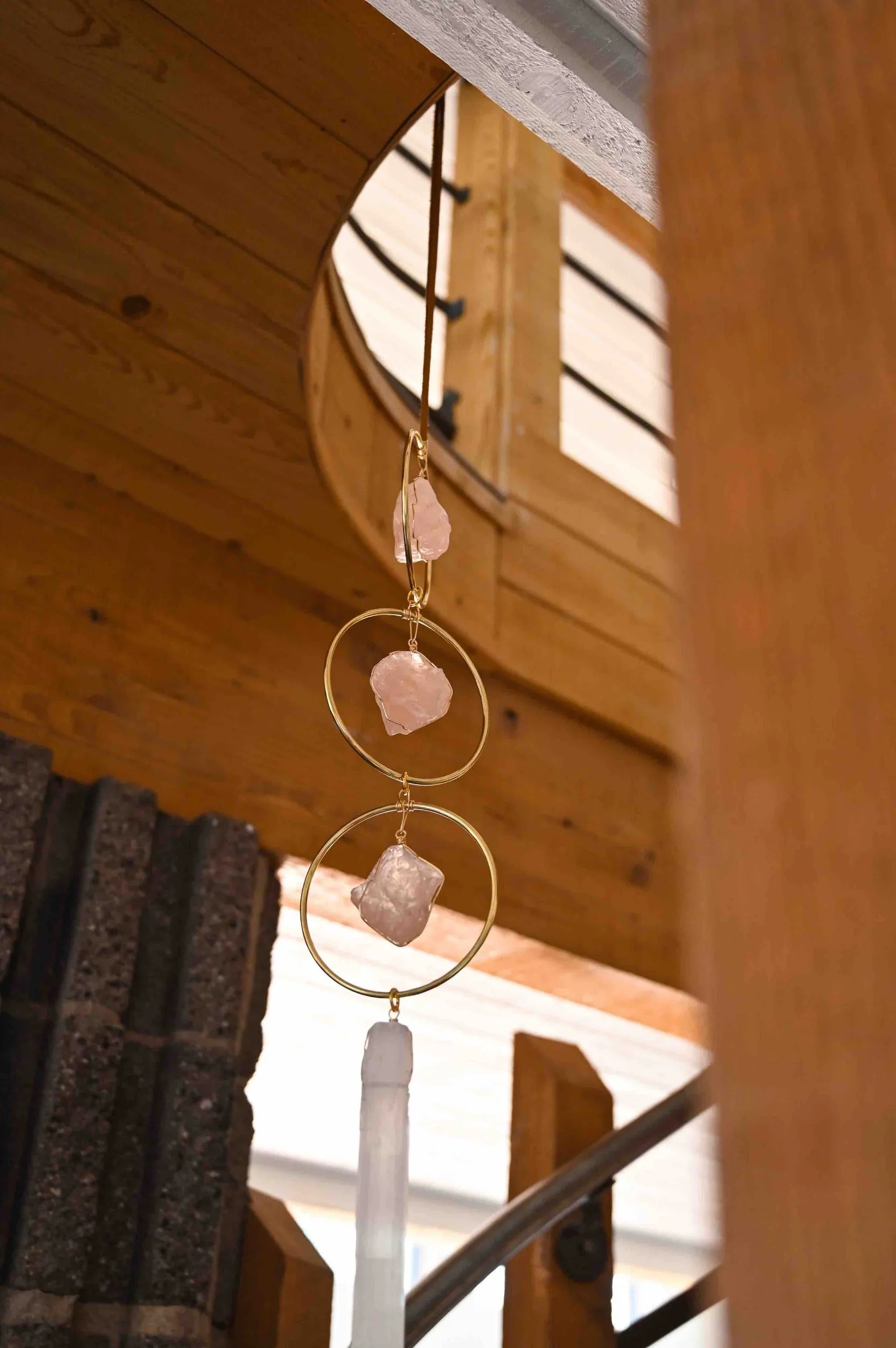 Self Love Selenite & Rose Quartz Gemstone Hanger