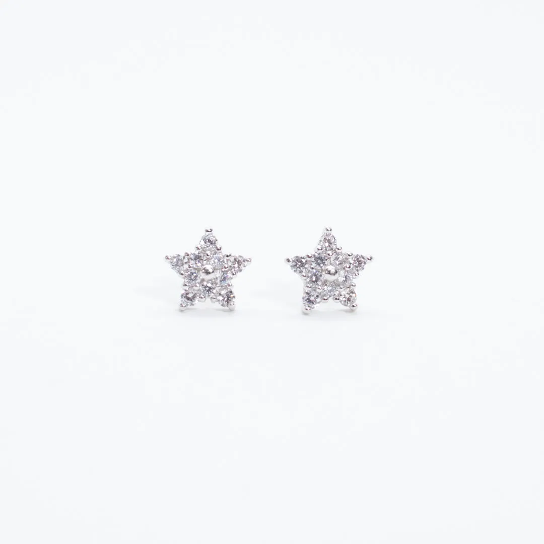 Silver Star Multi Crystal Studs