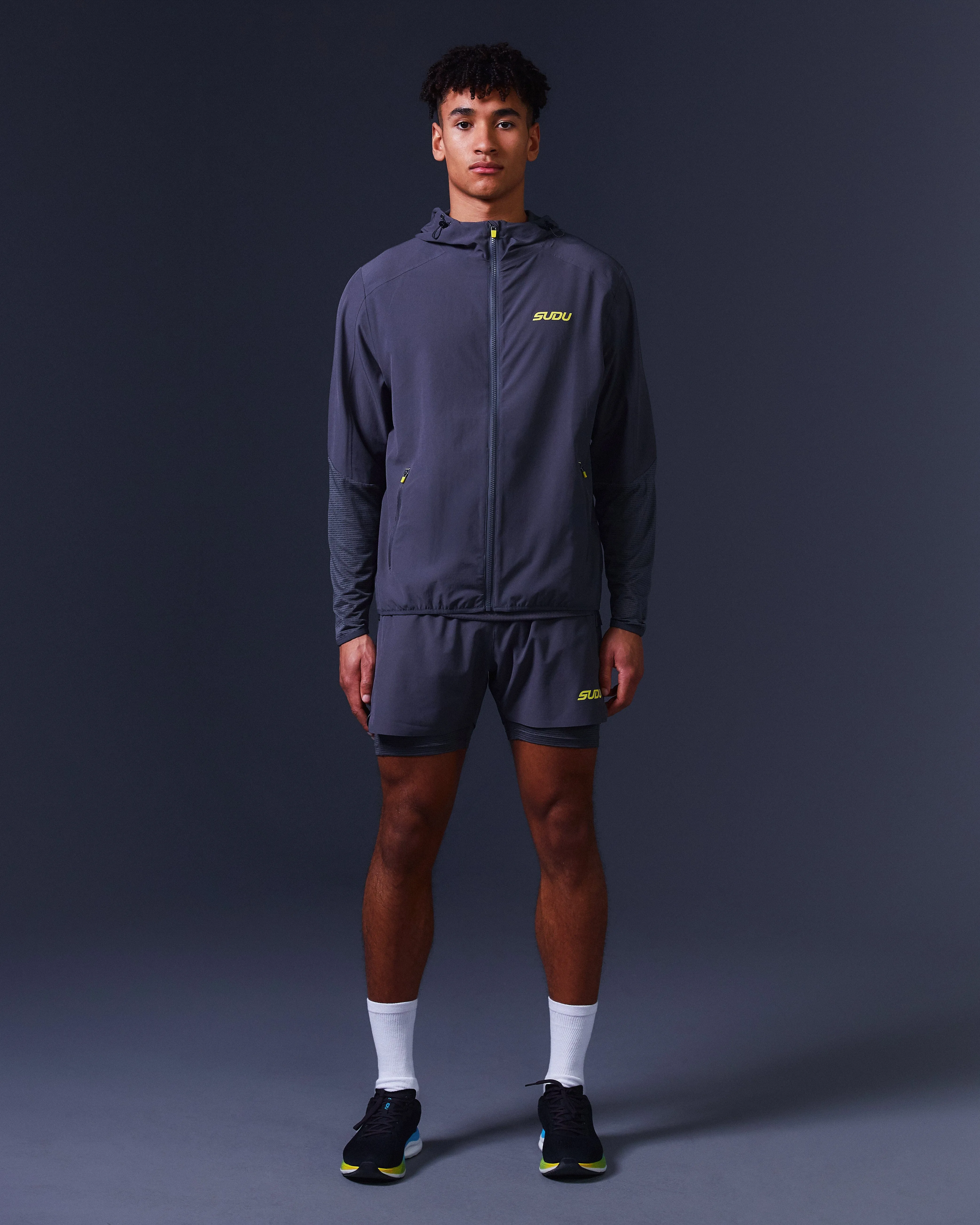 SRJ FZ 01 Run Full Zip Jacket - Grey/Yellow