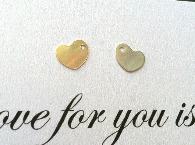 sterling silver heart charm, 14kt gold heart charm, hand stamped heart, initial heart, add a charm, custom options for hand stamped jewelry