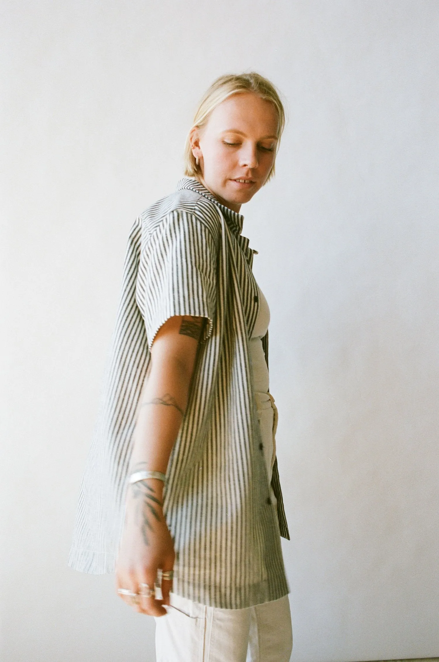 The Saturday Project - Leisure Shirt - Black Stripe