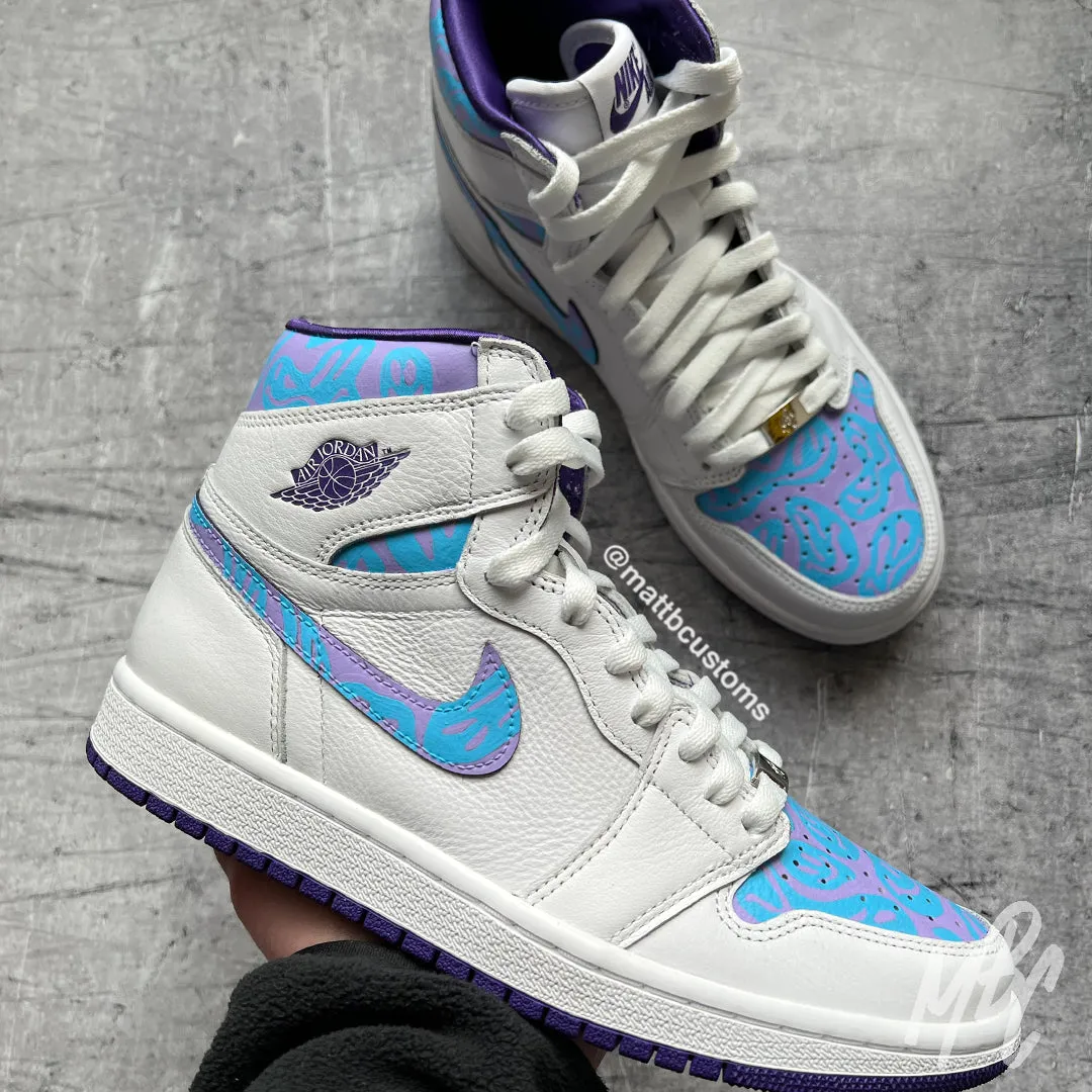 Trippy Smiley Camo - Jordan 1 High | UK 4.5 Womens