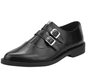 T.U.K BLACK ZIP 2 BUCKLE JAM SHOE