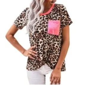 Twist Front Leopard Tee