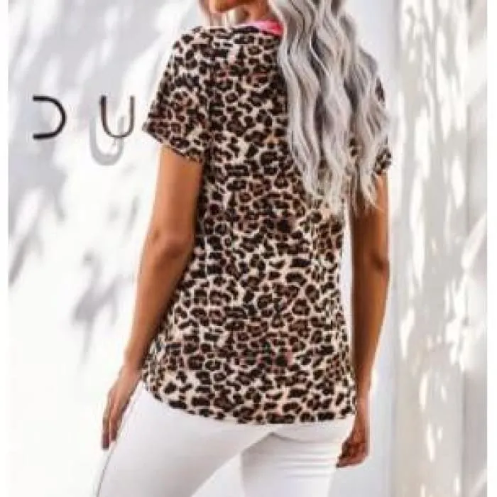 Twist Front Leopard Tee