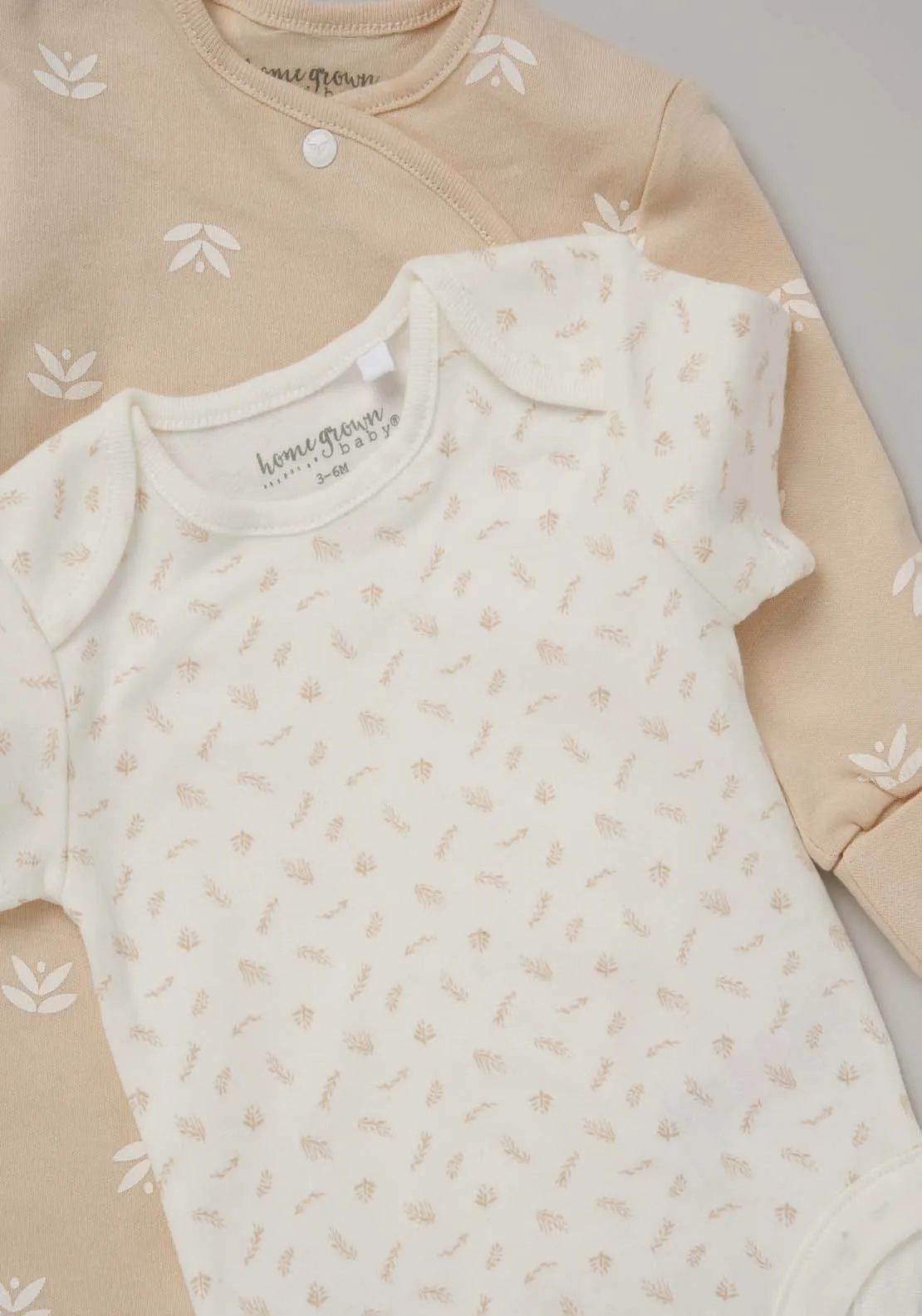 Unisex 5 Piece Baby Layette Set - Beige